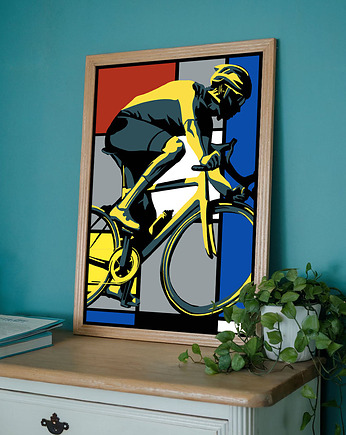 Kolarz w stylu Mondriana - plakat 50x70 cm, minimalmill