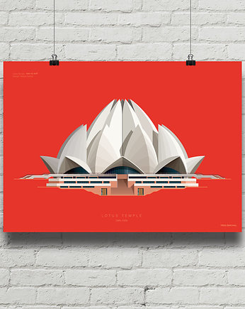 Lotus Temple - plakat giclee art, minimalmill