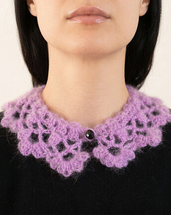 Moherowy kołnierzyk - pastelowy fiolet, OTULIBABKI