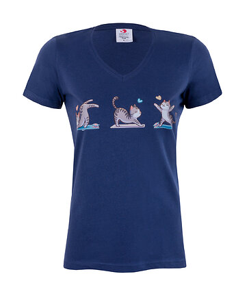 Bluzka t-shirt jogowe kotki granatowa, Ella Dora