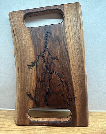 Drewniana deska z dębu ze wzorem Lichtenberga, Drewnomaniak Oskar Piotrowski