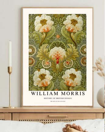PLAKAT William Morris kwiaty, black dot studio