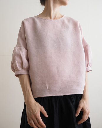 Bluzka "COSMOS" old rose, 100% len, madebyjokpa