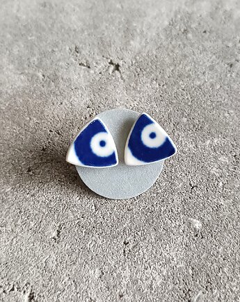Kolczyki ceramiczne Bolesławiec, biżuteria z talerzy