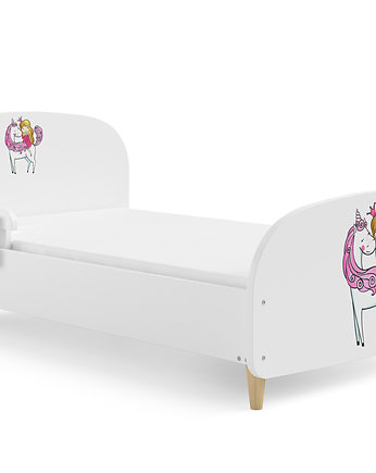 Łóżko Olli 140x70 białe - królewna i jednorożec 2, OSOBY - Prezent dla 3 latka