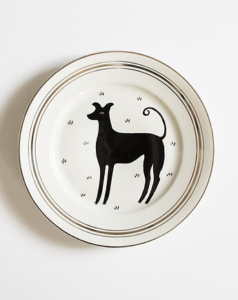 Talerz na ścianę - czarny pies, EMPE artstudio