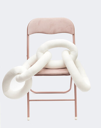 Poduszka Łańcuch, Chain Pillow Biała, Pom Pom