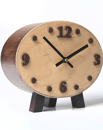 Zegar drewniany biurkowy - Cichy mechanizm, Clock Wood Studio