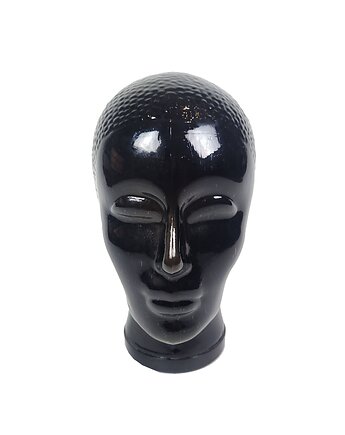 Głowa dekoracyjna, szkło zielony, Niemcy, lata 80., Think Modern