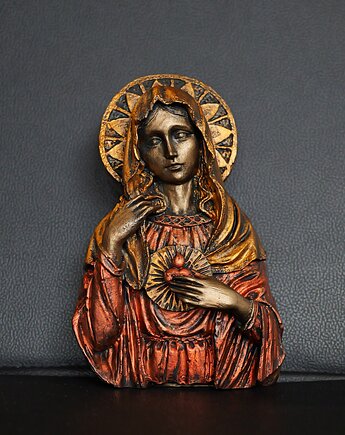 Rzeźba Matki Boskiej czerwona wys. 15,6 cm, JBJart Justyna Jaszke