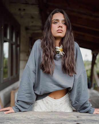 Bluza z bawełny organicznej, GRAPHITE GRAY, Yanowska