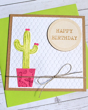 KAKTUS(i)OWA kartka urodzinowa, kaktusia