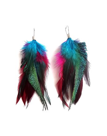 Kolczyki z piórami indigo, Ajdacho