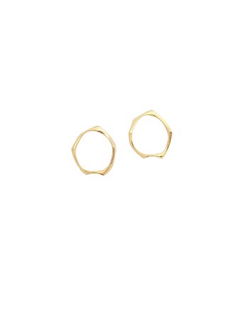 Kolczyki srebrne WAVES Circle / gold earrings, Filimoniuk