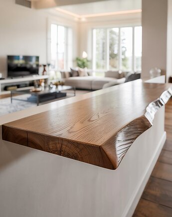 Półka ścienna z niewidocznym mocowaniem-  drewno dębowe, VANLORR