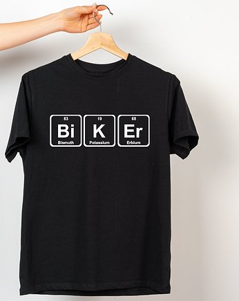 Koszulka męska czarna  z nadrukiem Biker, ART ORGANIC
