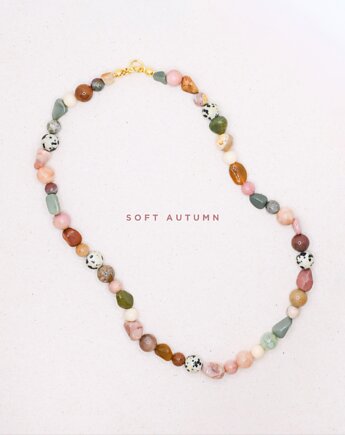 SOFT AUTUMN Naszyjnik RHEI z kamieni naturalnych dla zgaszonej jesieni, RHEI