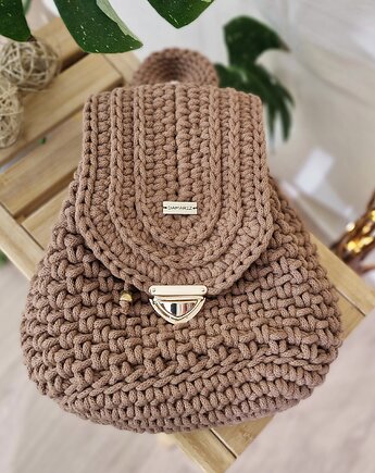 Plecak damski ze sznurka Troper - Mocha Mousse, Damariz