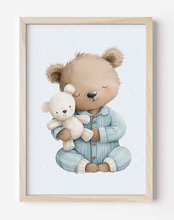 Plakat Na Ścianę Dla Chłopca Niebieskie misie nr. 1, Dekoracjan