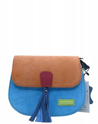 Torebka listonoszka zamszowa damska regulowany pasek kolorowa OLIVKA, Olivka Warsaw