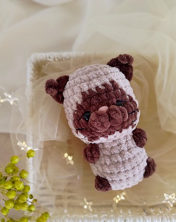 Mały kotek pluszowy, Maskotka kotek, Zabawka na prezent, EcoToysByNastya