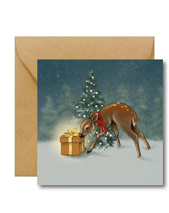 Sarenka z prezentem - kartka świąteczna  Hi Little, HI LITTLE