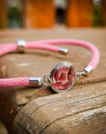 Bransoletka na sznurku z granatem, Figa handmade accessories