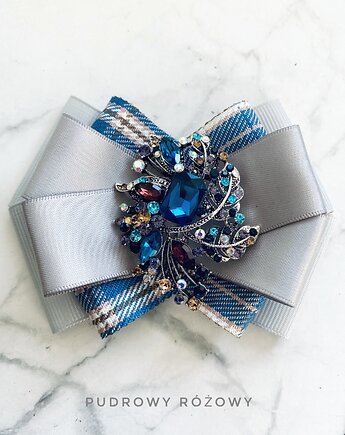 Szafirowa Brosza z niesamowitą ozdobą   NOWOŚĆ, Pudrowy Różowy