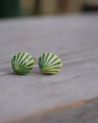 Ceramiczne kolczyki muszelki, Gliniana Koniczynka