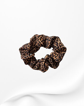 Jedwabna scrunchie gumka frotka midi panterka, Zdunetti