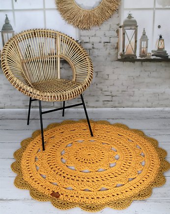 Dywan okrągły mandala zółty kolory i rozmiary, Made of Weaves