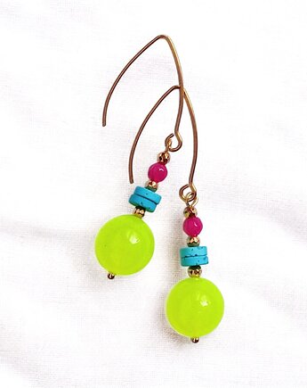 Kolczyki : FLUO summer collection ::  duże kule, kaktusia