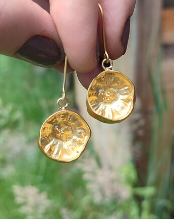Złocone kolczyki wiszące Habitat, Agata Blaszkowska Jewelry