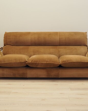 Sofa welurowa brązowa, włoski design, lata 70, produkcja: Dall, Przetwory design