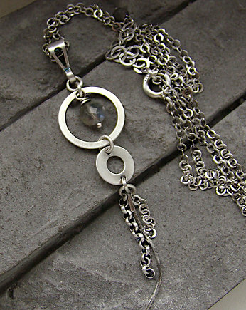 Labradoryt w kołach - naszyjnik, RayOfArt