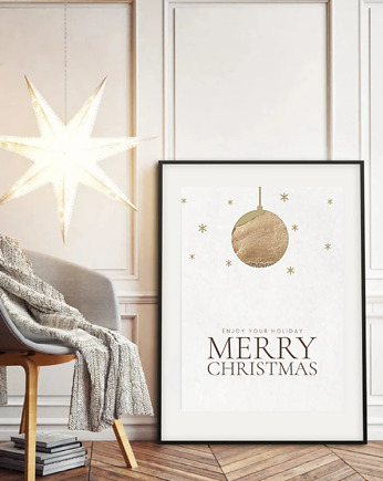 PLAKAT zimowy Plakat świąteczny Merry Christmas, black dot studio