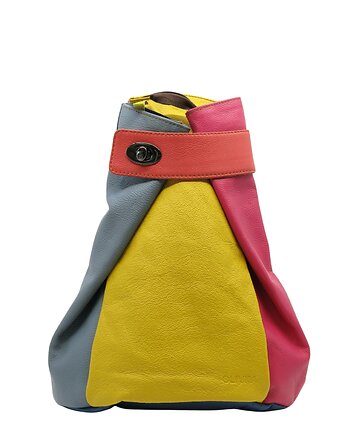 Plecak damski klasyczny skórzany kolorowy regulowane szelki kieszeń OLIVKA, Olivka Warsaw