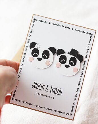 Zakochane pandy. Zaproszenia ślubne, PAKOWANIE PREZENTÓW - pudełko na prezent