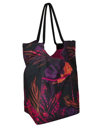 Duża pojemna torba plażowo-miejska purpurowe liście, Nashani