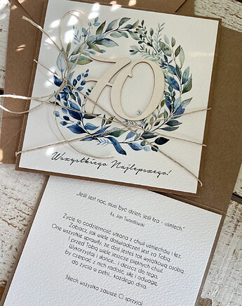 Wyjątkowa ręcznie robiona kartka urodzinowa, na 70 urodziny, siedemdziesiątka, sorte