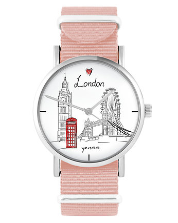 Zegarek - Londyn - brzoskwiniowy róż, yenoo