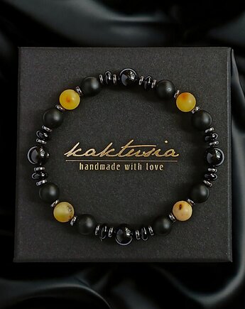 PREMIUM : BRURSZTYN onyks turmalin hematyt, kaktusia