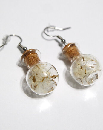 Kolczyki fiolki - dmuchawiec , okrągłe, yenoo