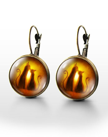 Kolczyki - Kotki - brąz, yenoo