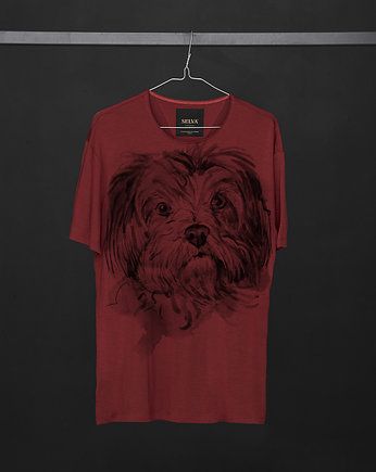 Maltese Dog Men's T-shirt marsala, OSOBY - Prezent dla niego