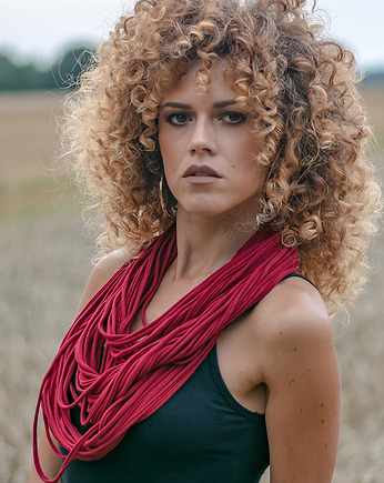 Naszyjnik dzianinowy - bordo, milita nikonorov