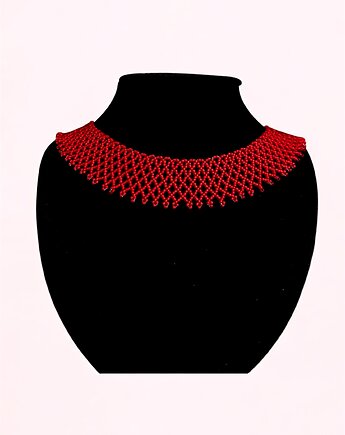 Łemkowska krywulka, kolia koralikowa handmade, naszyjnik, ArtGez