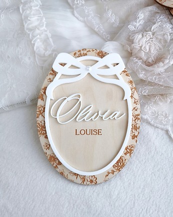 Tabliczka do zdjęć dla noworodka, tabliczka z imieniem dla dziewczynki, ONAiON