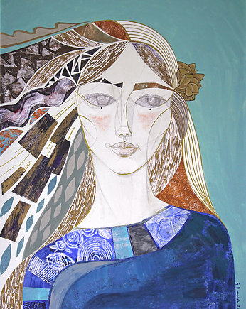Obraz oryginał na płótnie 100x70  - Róża pustyni, Gabriela Krawczyk
