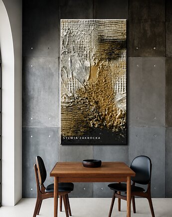 Obraz na płótnie ręcznie malowany 80x160m abstrakcja, art and texture
